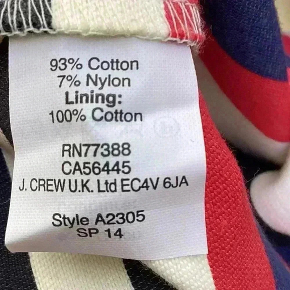 J Crew factory Red Cream and Blue Striped Sleeveless Mini Dress Size 6 - Picture 6 of 7